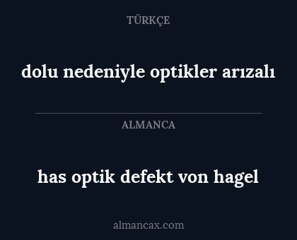 dolu nedeniyle optikler arızalı - has optik defekt von hagel