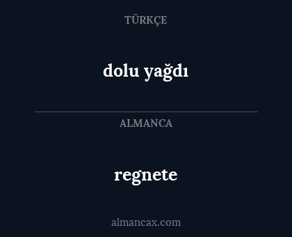 dolu yağdı - regnete