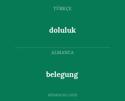 belegung - doluluk