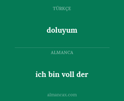 ich bin voll der - doluyum