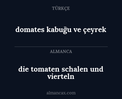 domates kabuğu ve çeyrek - die tomaten schalen und vierteln
