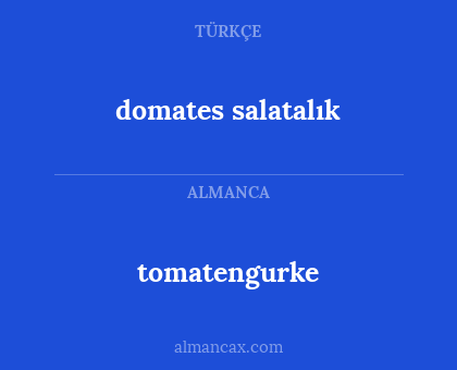 domates salatalık - tomatengurke