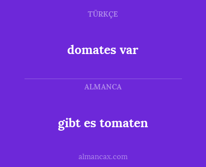 domates var - gibt es tomaten