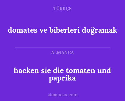 domates ve biberleri doğramak - hacken sie die tomaten und paprika