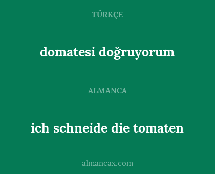 domatesi doğruyorum - ich schneide die tomaten