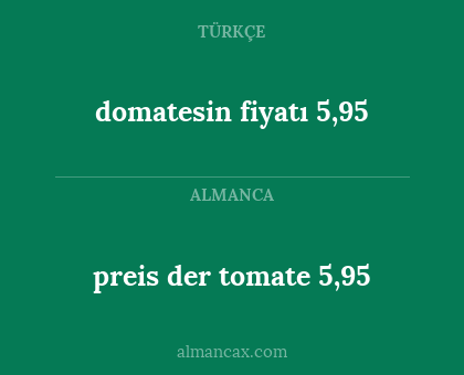preis der tomate 5,95 - domatesin fiyatı 5,95