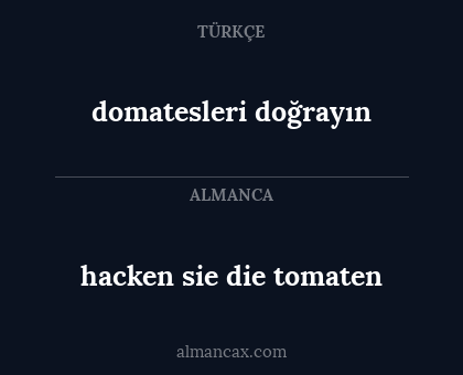 domatesleri doğrayın - hacken sie die tomaten