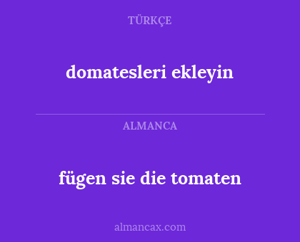 domatesleri ekleyin - fügen sie die tomaten