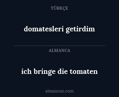 domatesleri getirdim - ich bringe die tomaten
