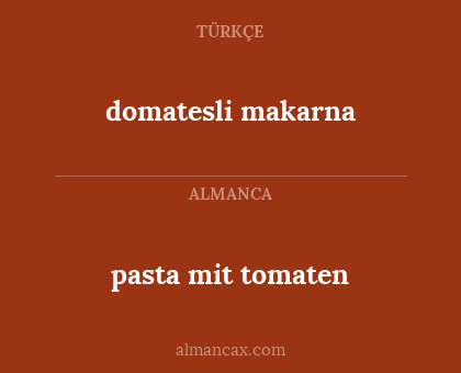 domatesli makarna - pasta mit tomaten