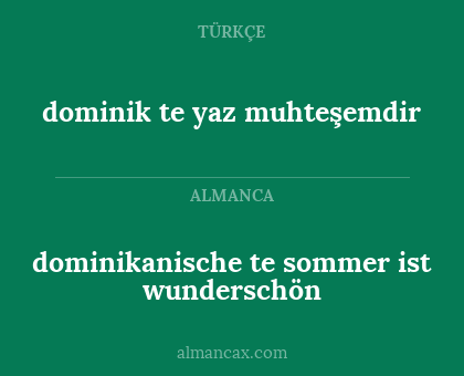 dominik te yaz muhteşemdir - dominikanische te sommer ist wunderschön