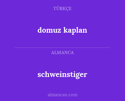 schweinstiger - domuz kaplan