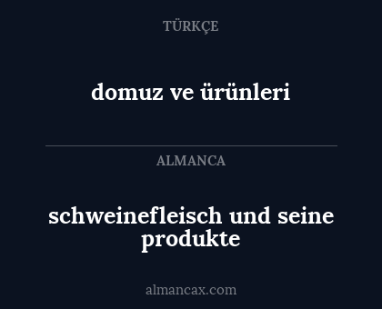 schweinefleisch und seine produkte - domuz ve ürünleri
