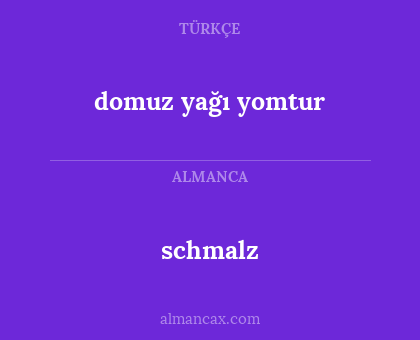 schmalz - domuz yağı yomtur