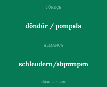 schleudern/abpumpen - döndür / pompala