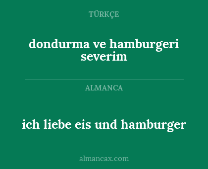 ich liebe eis und hamburger - dondurma ve hamburgeri severim