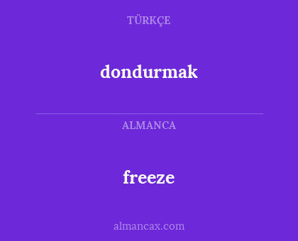 freeze - dondurmak