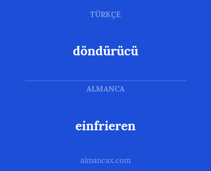 döndürücü - einfrieren