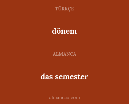 das semester - dönem