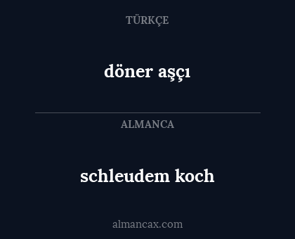 döner aşçı - schleudem koch