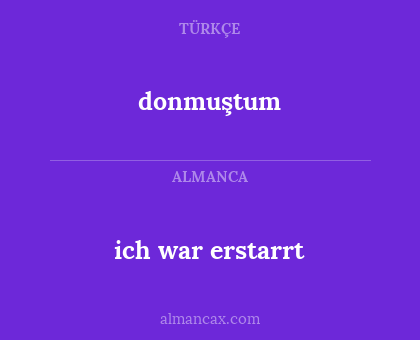 donmuştum - ich war erstarrt