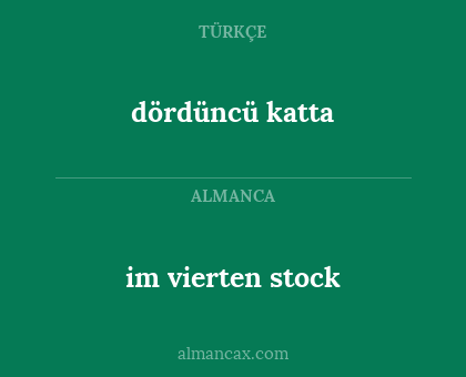 dördüncü katta - im vierten stock