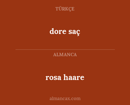 dore saç - rosa haare