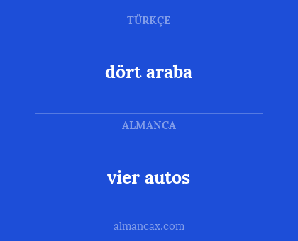 dört araba - vier autos