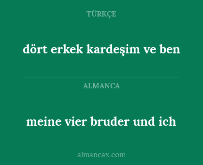 meine vier bruder und ich - dört erkek kardeşim ve ben