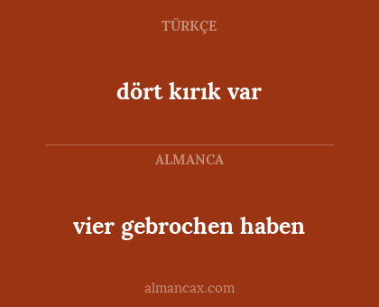 vier gebrochen haben - dört kırık var