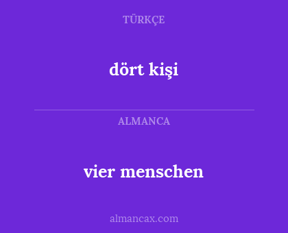 dört kişi - vier menschen