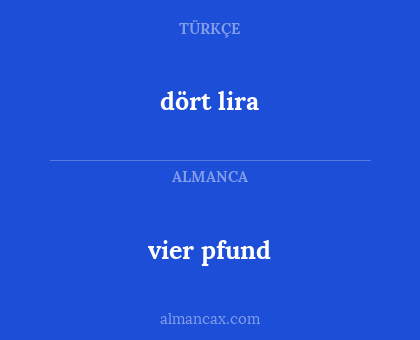 vier pfund - dört lira