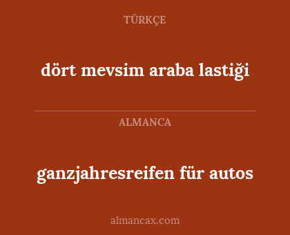 dört mevsim araba lastiği - ganzjahresreifen für autos