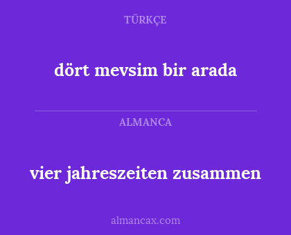 vier jahreszeiten zusammen - dört mevsim bir arada