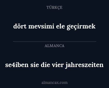 dört mevsimi ele geçirmek - se4iben sie die vier jahreszeiten