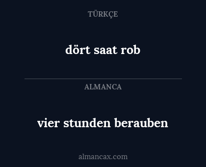vier stunden berauben - dört saat rob