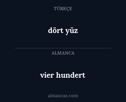 dört yüz - vier hundert