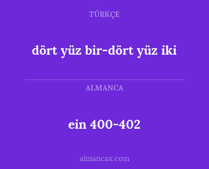 ein 400-402 - dört yüz bir-dört yüz iki