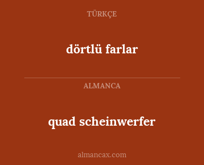 quad scheinwerfer - dörtlü farlar
