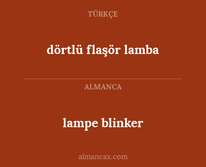 lampe blinker - dörtlü flaşör lamba