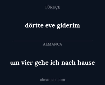 um vier gehe ich nach hause - dörtte eve giderim