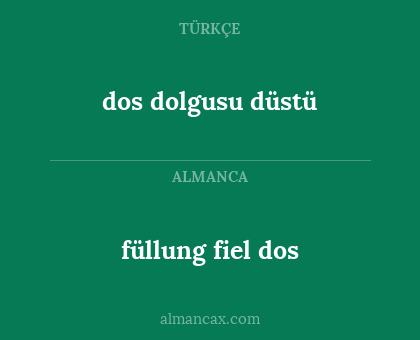 füllung fiel dos - dos dolgusu düstü