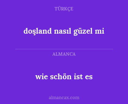 doşland nasıl güzel mi - wie schön ist es
