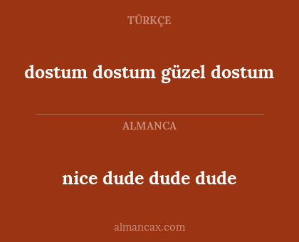 dostum dostum güzel dostum - nice dude dude dude