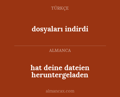 dosyaları indirdi - hat deine dateien heruntergeladen