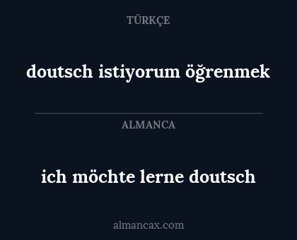 ich möchte lerne doutsch - doutsch istiyorum öğrenmek