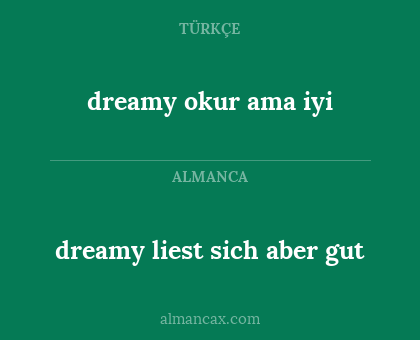 dreamy okur ama iyi - dreamy liest sich aber gut