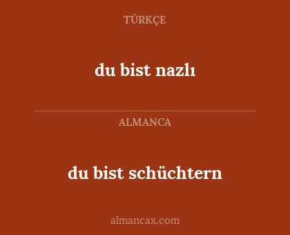 du bist schüchtern - du bist nazlı