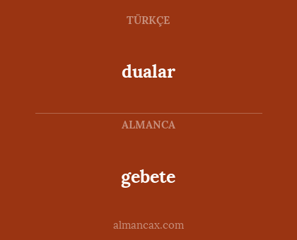 dualar - gebete