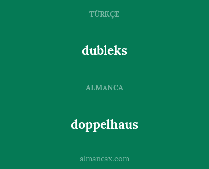 doppelhaus - dubleks